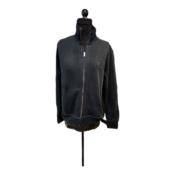 Ralph Lauren Sport black cotton zip cardigan sz M XL - Picture 2 of 15